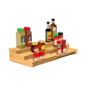 Expandable 3-Tier Bamboo Spice Rack