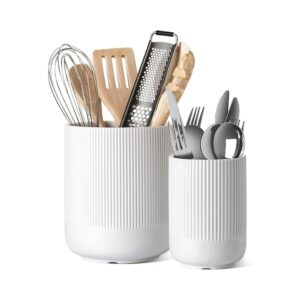 White Ceramic Kitchen Utensil Holders