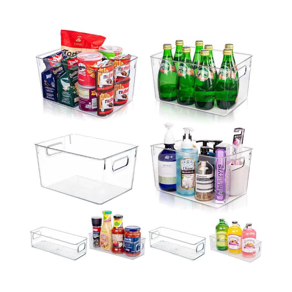 Clear Pantry Storage Bin Set