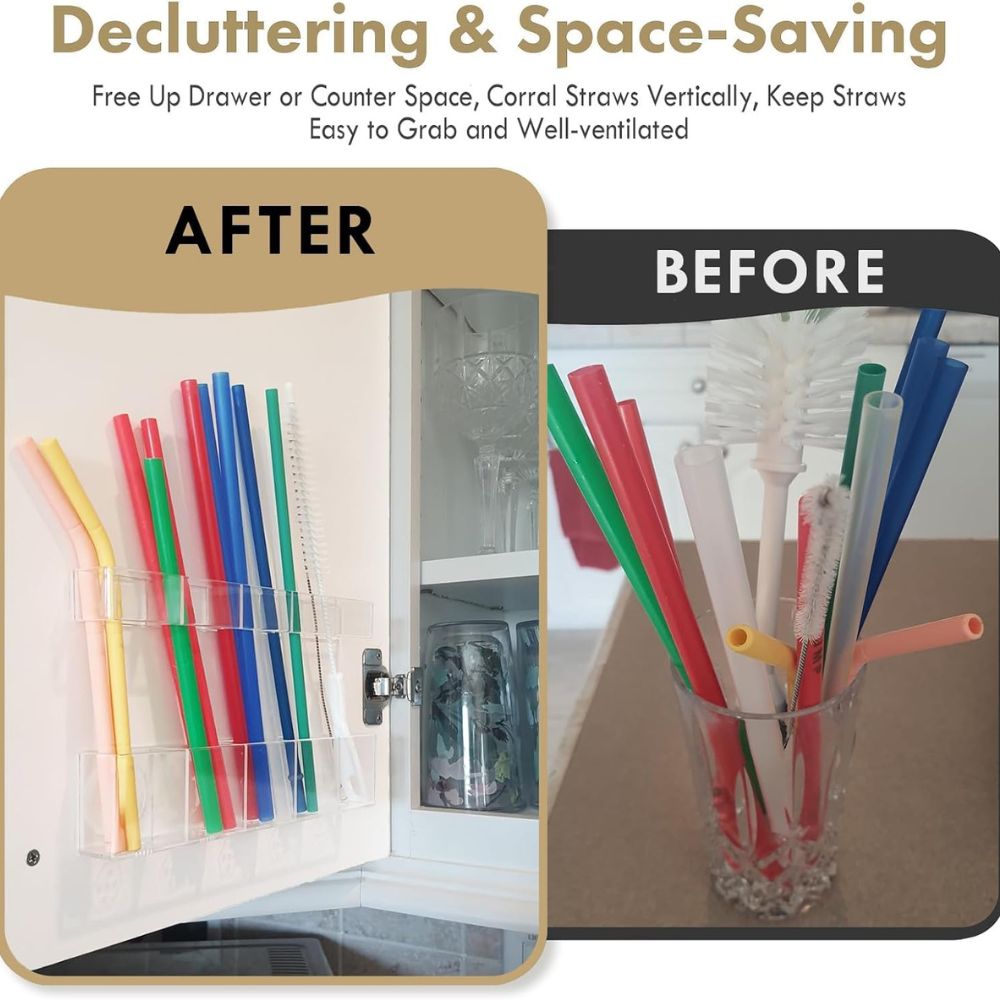 Kitchen Storage Straw Organizer Set - Image 3