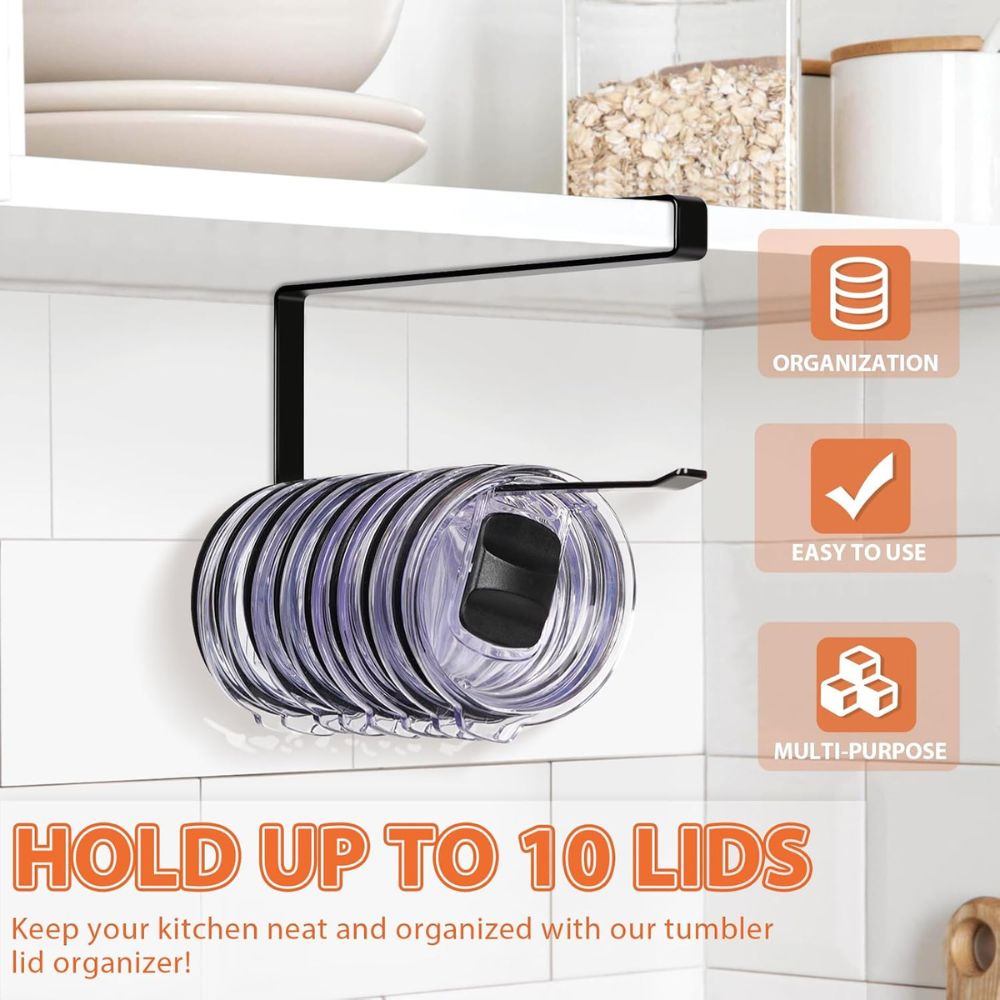 Horizontal Tumbler Lid Storage Organizer Rack - Image 4