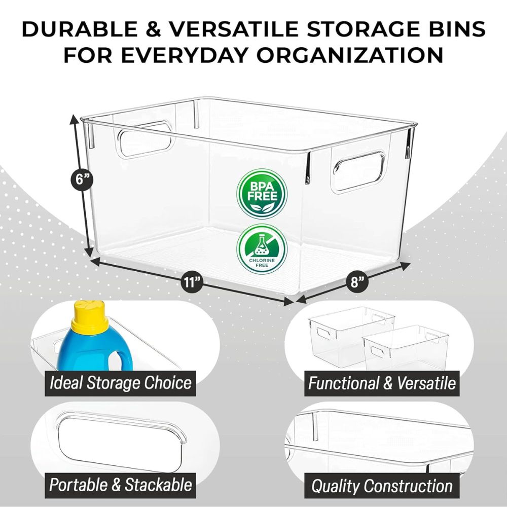 Stackable Clear Storage Bins - Image 3