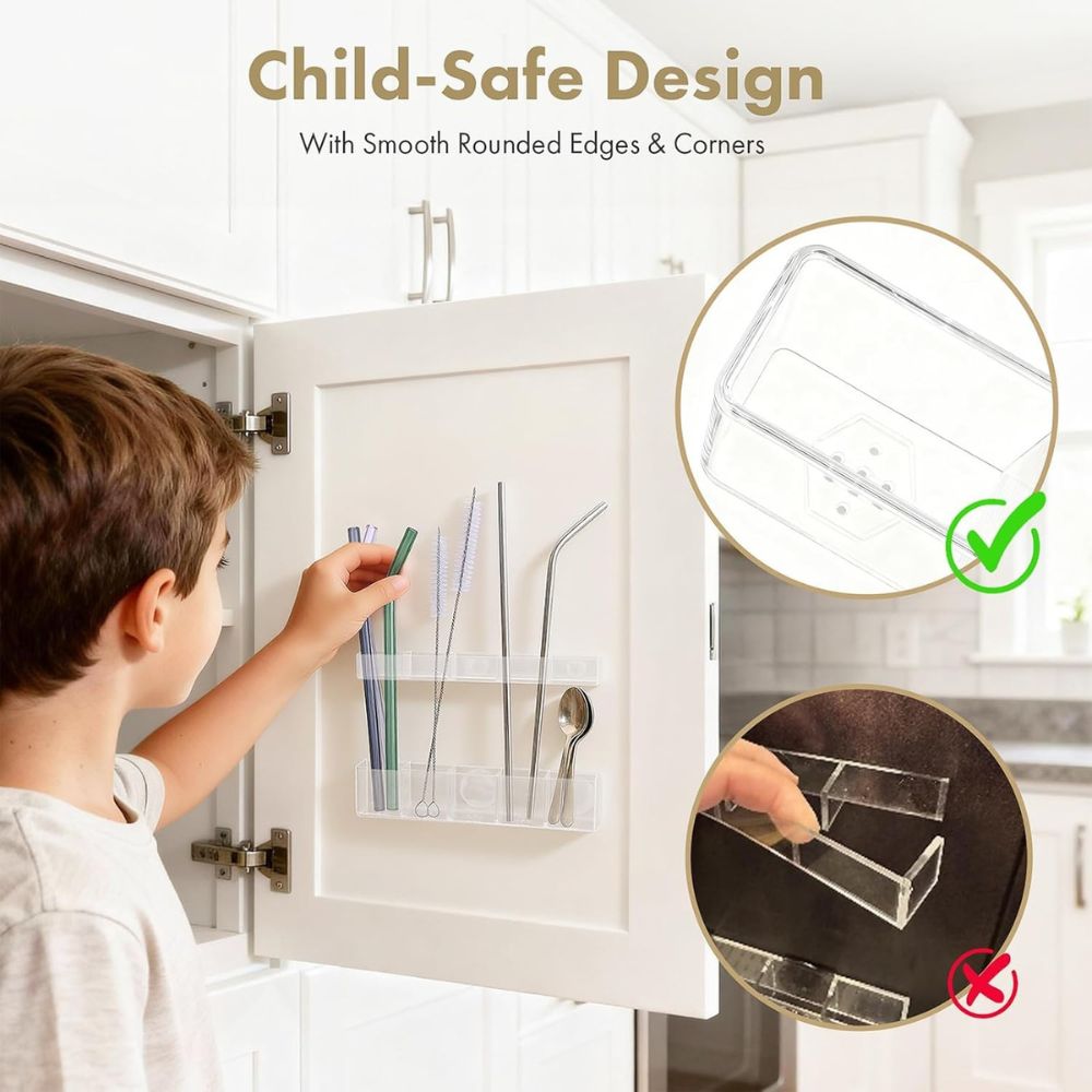 Kitchen Storage Straw Organizer Set - Image 2