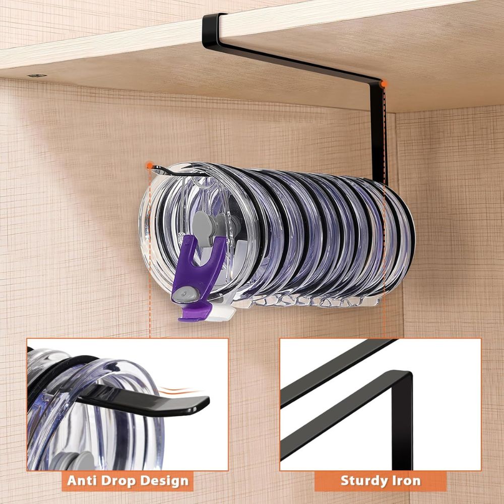Horizontal Tumbler Lid Storage Organizer Rack - Image 3