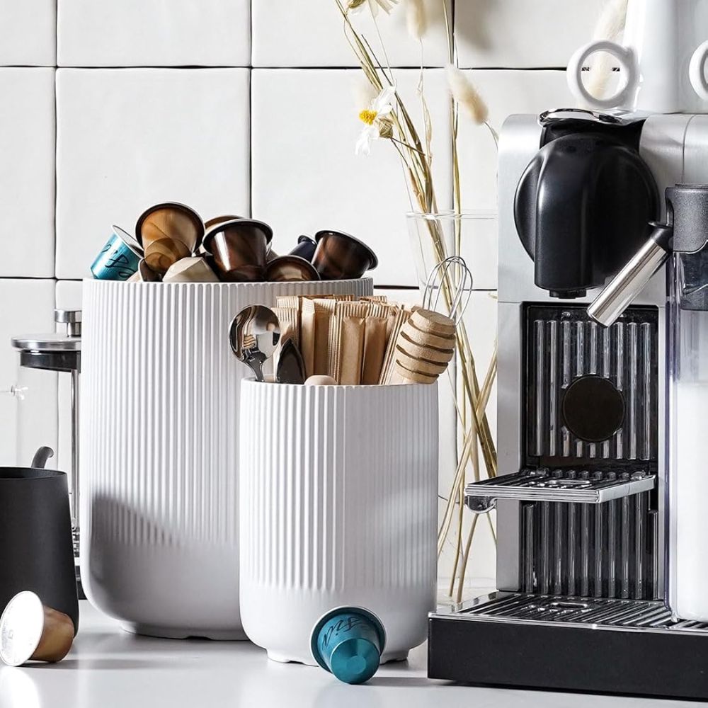 White Ceramic Kitchen Utensil Holders - Image 3
